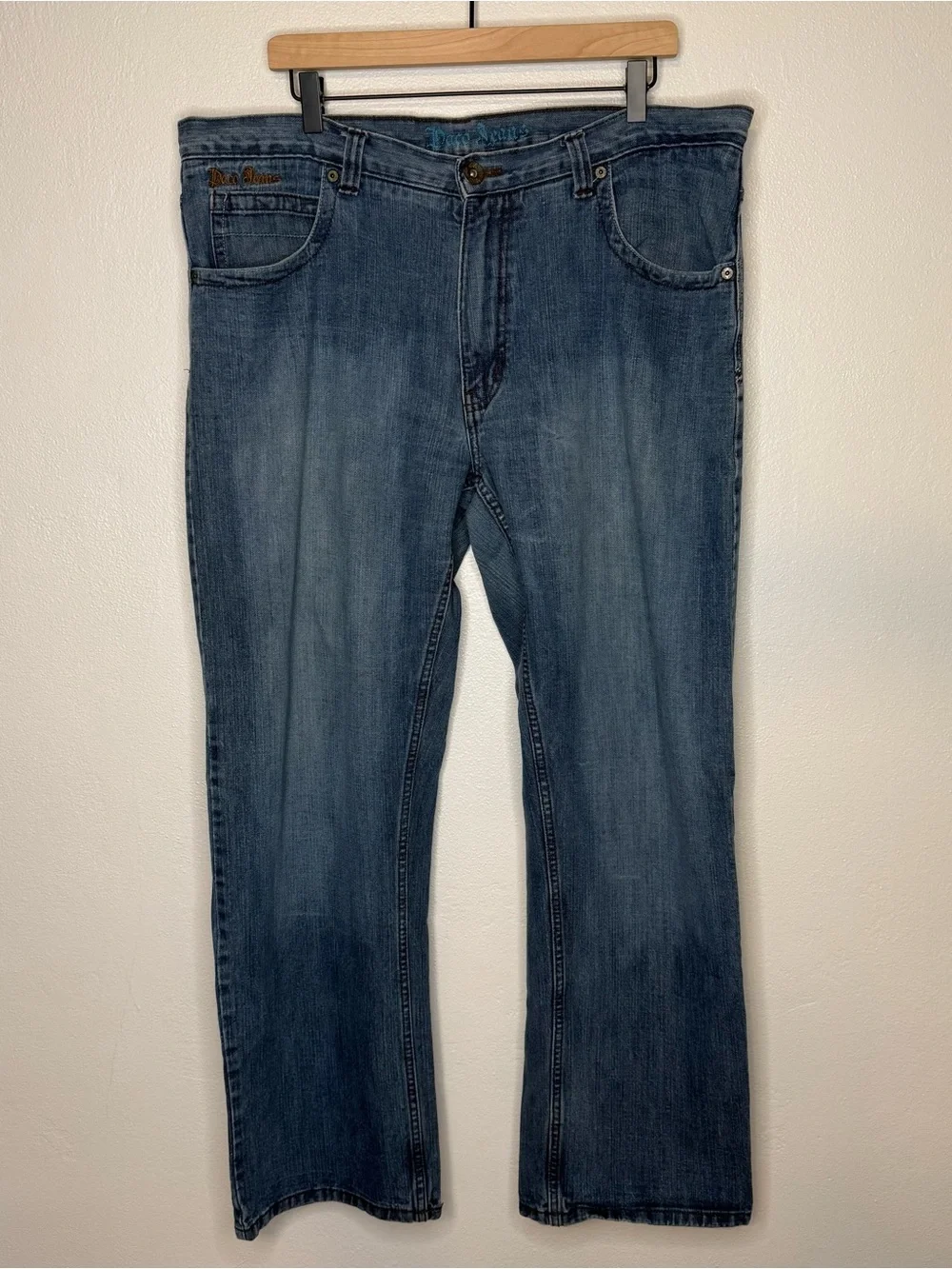 Paco Jeans Men's Blue Cotton Medium Wash Straight-Leg Jeans Y2K Size 38x32